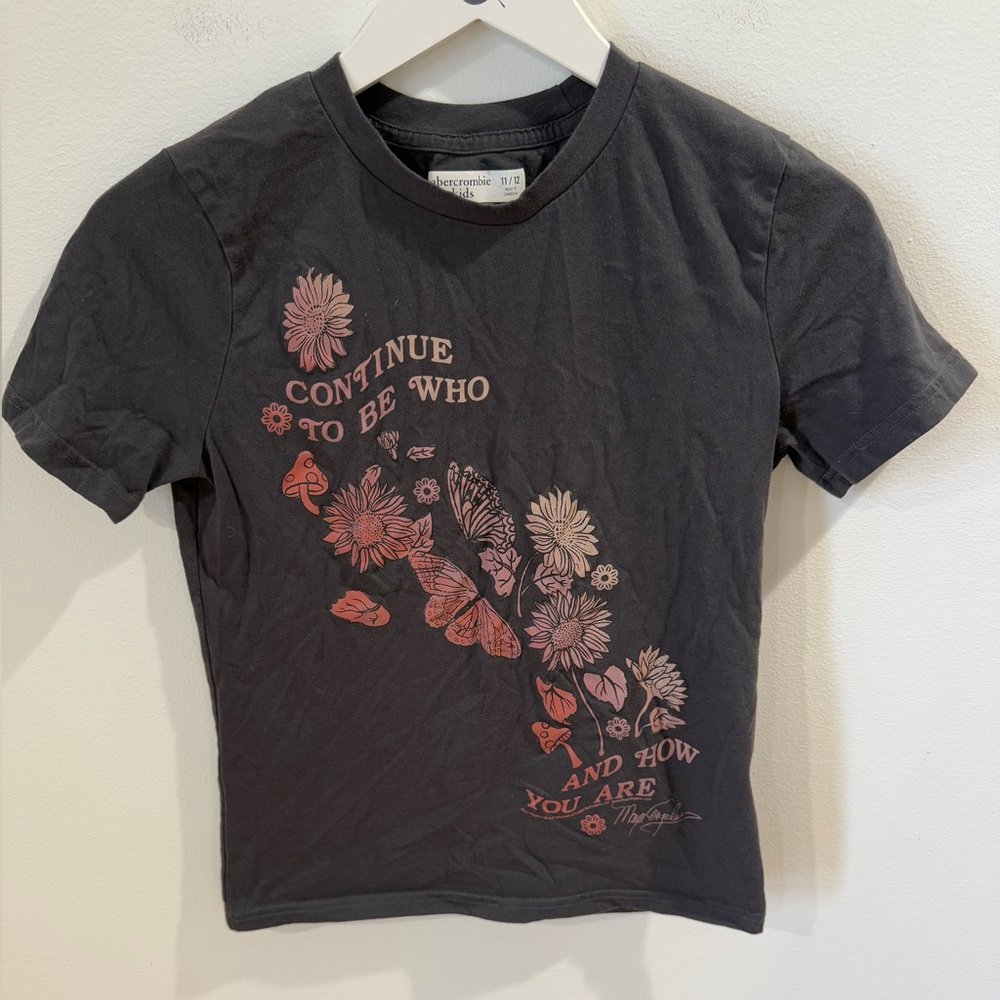 ABERCROMBIE KIDS GIRLS FLORAL GRAPHIC TEE!